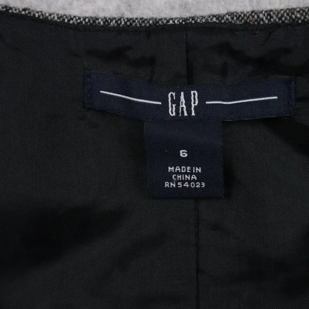 Gap Dress Womens 6 Wool Blend Shift 1/2 Button Casual Lined Dark Gray Sleeveless - Picture 3 of 9